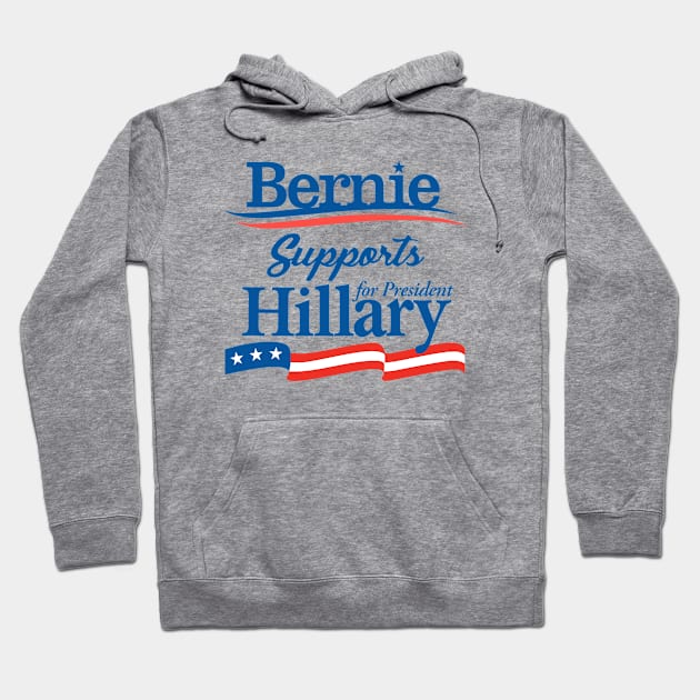 Bernie Sanders Supports Hillary Clinton Hoodie by agedesign